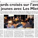 Regards croisés sur les jeunes
avec Les Miettes : Metz 31-01-2013